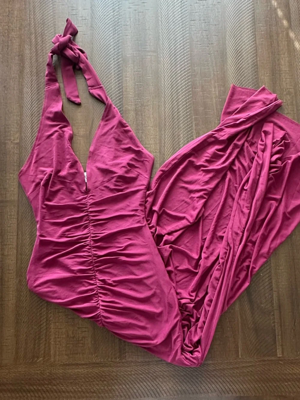 Princess Polly Jailyne Halter Plunge Maxi Dress Plum - Picture 2 of 3